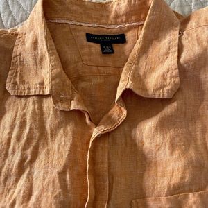 Banana Republic short sleeve linen shirt orange